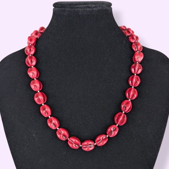 (2/$20) Vintage Pink Detailed Beaded Necklace - Picture 1 of 5